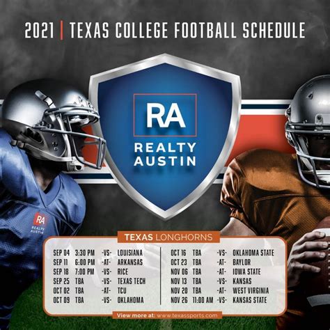 2021 Texas College Football Schedules College Football Schedule