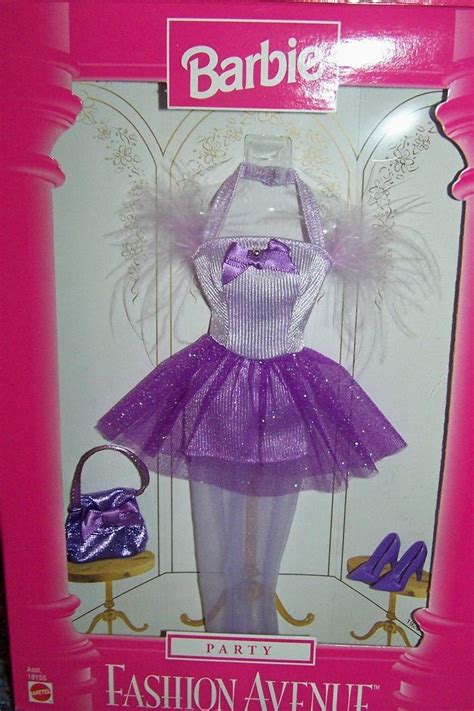 1997 Barbie Fashion Avenue Party Lavender Purple Mini Dress Nrfb Fashion Avenue Barbie