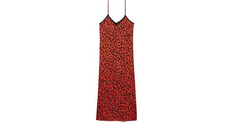 The Kooples Leopard Print Slip Dress In Red Lyst