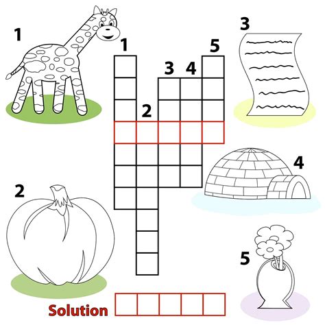 Very Easy Crossword Puzzles K5 Worksheets