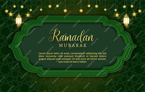 Premium Vector Elegant Ramadan Mubarak Banner Illustration With