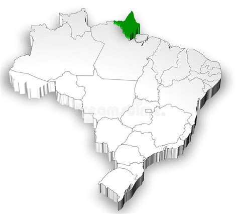 Brazilian Map With States Separated Stock Illustration Illustration