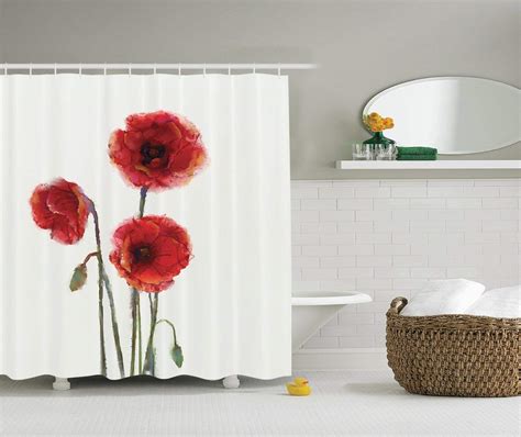 Watercolor Flowers Decor Collection Poppy Flowers Blooms With