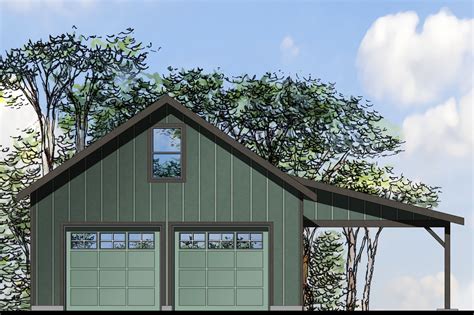 This carport is basically a pole barn with an additional storage space in the back. Country House Plans - Garage w/Shop 20-154 - Associated ...