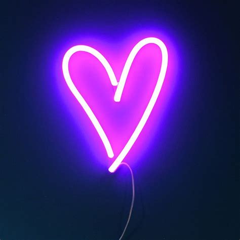 Neon Led Heart Light Neon Heart Light Purple Led Lights Heart Lights