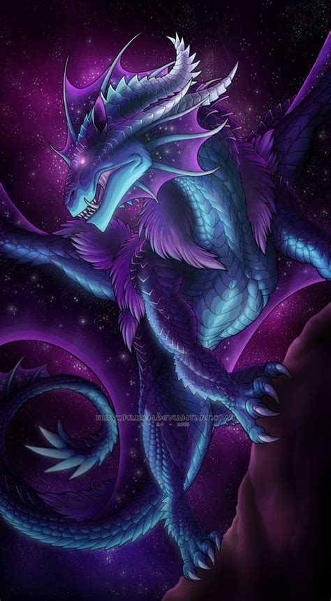Fire Blue Wallpaper Mythical Dragon