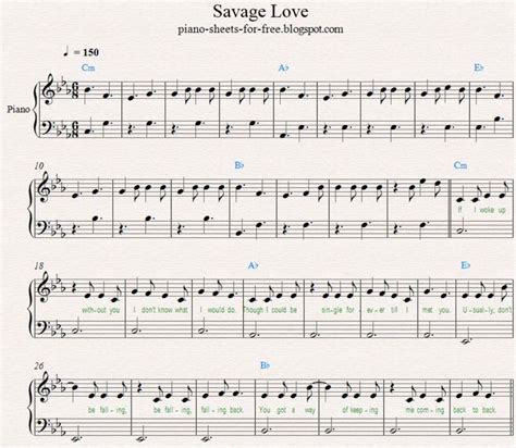 💔 Jason Derulo — Savage Love Piano Sheet Music Free Easy Piano Sheet