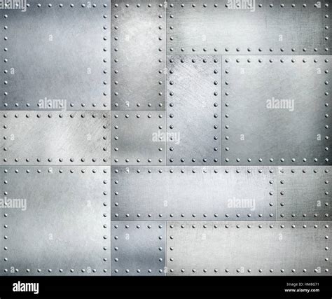Metal Plates With Rivets Background Or Texture Stock Photo Alamy