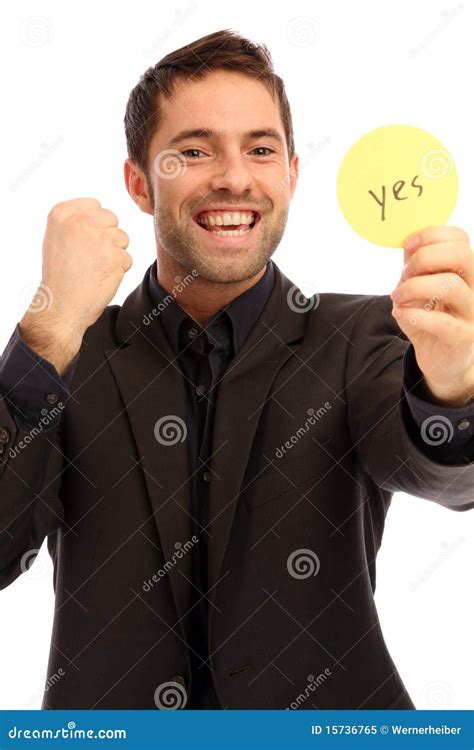Yes Stock Image Image Of Young Sign Strike Smiling 15736765
