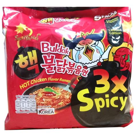 Hrbs Samyang 3x Spicy Buldak Hot Chicken Flavour Instant Korean Noodles 140gm 5pack 5pack