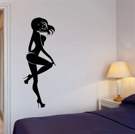 Wall Decal Silhouette Sexy Woman Dance Striptease Vinyl Stickers In