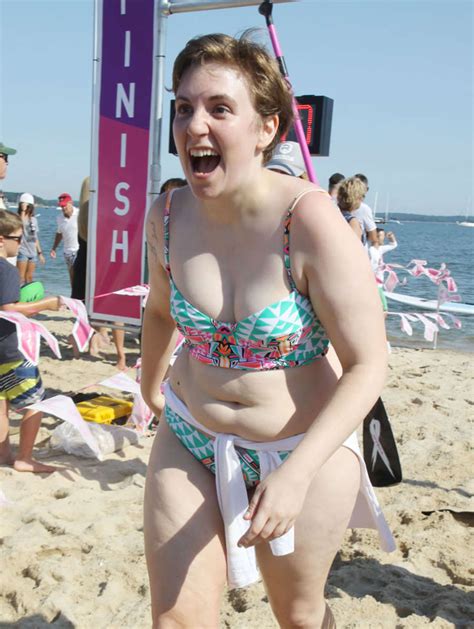 Lena Dunham Wearing Bikini At Paddle For Pink Event In Sag Harbor