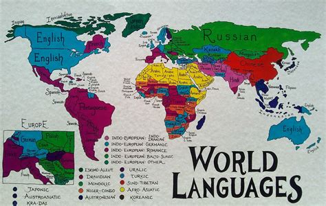 World Languages Map - Etsy