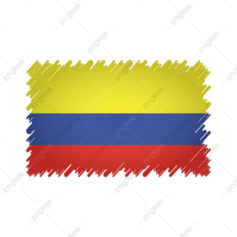 Vector De Bandera De Colombia Con Estilo De Pincel De Acuarela