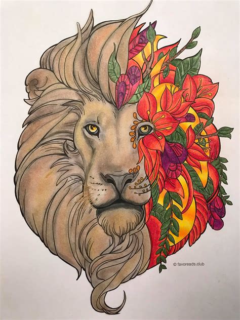 Stunning Fantasy Lion Colored By Our Fan Caroline Lessard☺ Elephant