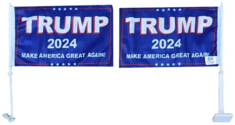 Trump 2024 Maga Blue 12x18 Double Sided Rough Tex Knit Nylon Car
