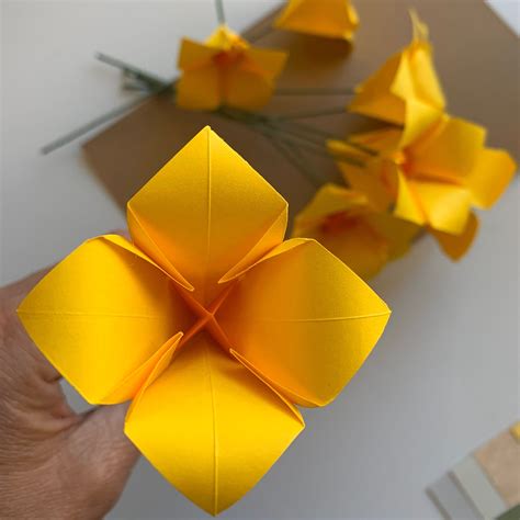 Diy Kit Of Origami Paper Flowers Traditional Model Craft Kit Etsy