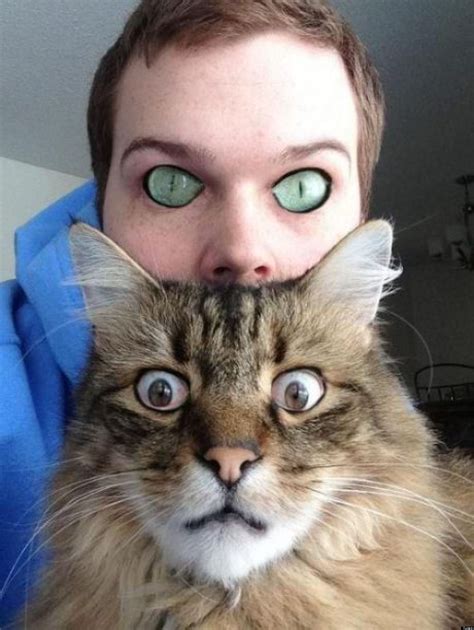 Cat And Human Eye Swap Will Give You Nightmares Photo Huffpost