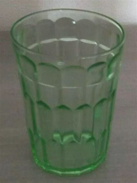 Vintage Hazel Atlas Green Depression Glass Beverage Drinking Glasses