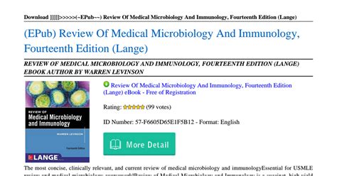 Review Of Medical Microbiology And Immunology Fourteenth Edition Lange