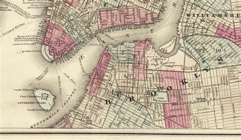 Vintage Map New York City New York 1873