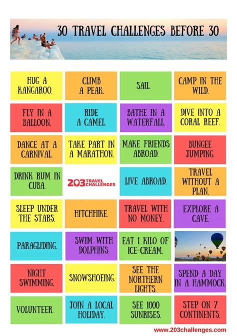 30 Amazing Travel Ideas Before 30 а Free Printable Poster