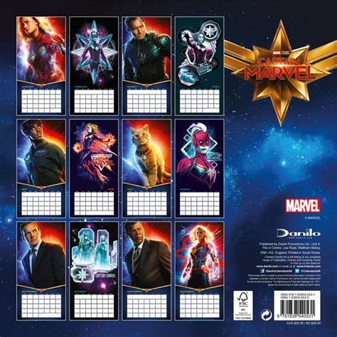 Captain Marvel Calendars 2021 On Ukpostersukposters