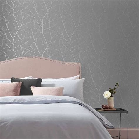 Gray Wallpaper Bedroom
