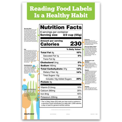 Printable Food Labels Informational Learning Sheet Reading Nutrition