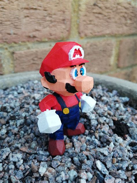 Super Mario 64 Low Poly 3d Printed Figure Etsy