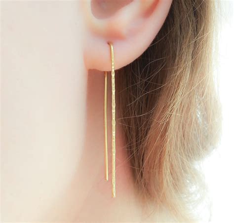 Thread Earrings Threader Earrings Gold Threader Earrings Long