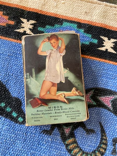 Vintage Deck Playing Cards Elvgren Novelty Pin Up Miron Lumber N Y S Etsy