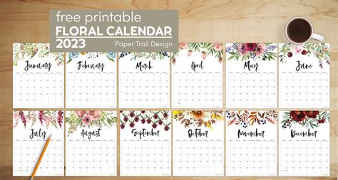 Free Printable 2023 Calendars Paper Trail Design