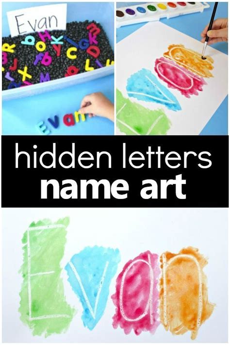Hidden Name Art Preschool Name Activity Sensory Play And Name Craft For