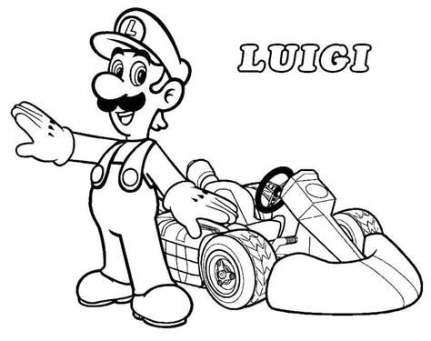 Divertido Luigi Y Coche Para Colorear Imprimir E Dibujar Dibujos