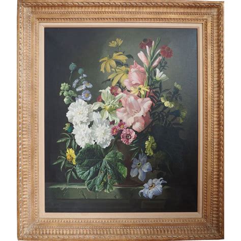 Flowers Floral Still Life Original Vintage Oil Painting By Gerald From