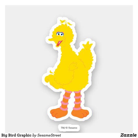 Big Bird Graphic Sticker Zazzle Bird Graphic Big Bird Disney Sticker