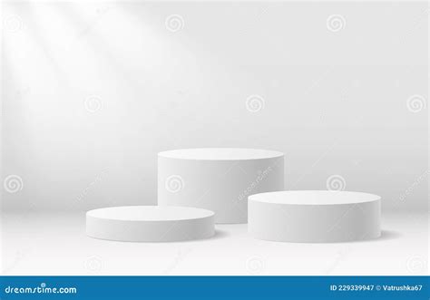 Round Podium Stand 3d Products Display Mockup Background Realistic