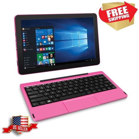 Details About 2 In 1 Pink Laptop Tablet 101 Keyboard