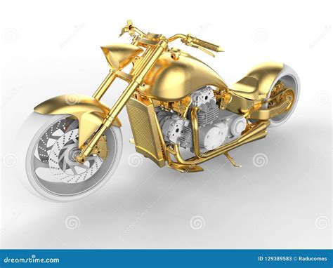 3d Render Golden Motorcycle Concept Stock Illustration Illustration