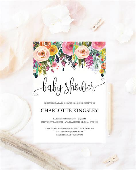 Shop for baby shower invitations in invitations. Floral baby shower invitation,watercolor flowers