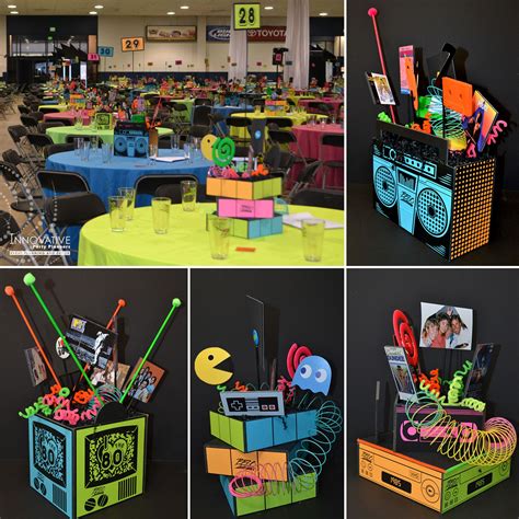 1980s Centerpieces For A Corporate 30th Anniversary Held In Fall Of