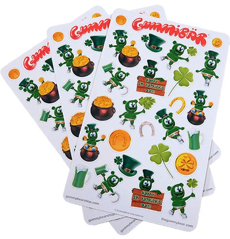 Gummibär (The Gummy Bear) St. Patrick's Day Planner Sticker Sheets ~ 3 Sheets ~ 78 Stickers ...