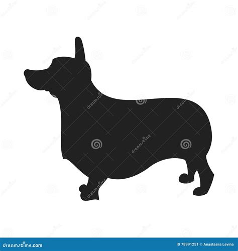 Corgi Black Silhouette Stock Vector Illustration Of Canine 78991251