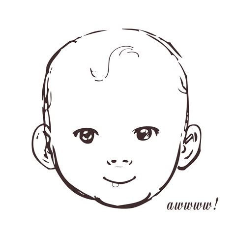 Steps To Draw A Baby Head Clip Art Library