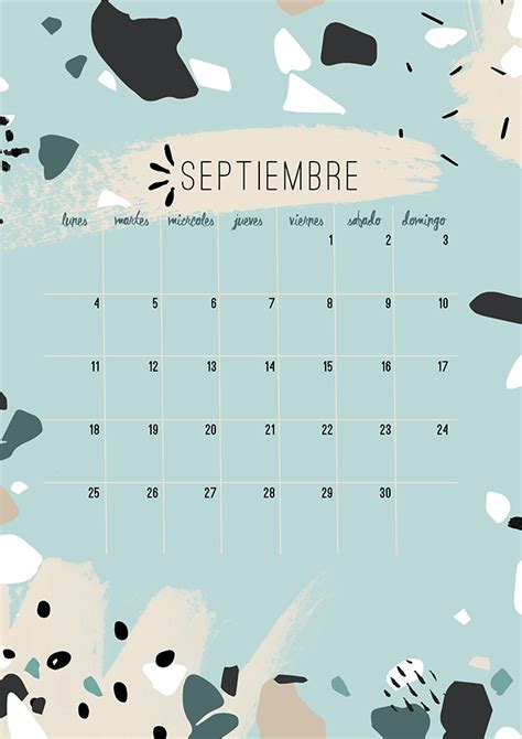 Calendario De Septiembre Imprimible Y Fondo Mlc Estudio