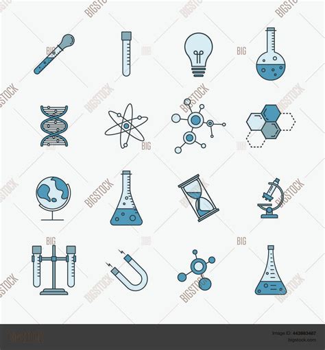 Blue Science Icon Set Vector And Photo Free Trial Bigstock