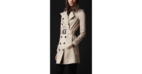 Burberry Prorsum Cotton Sateen Trench Coat In Natural Lyst