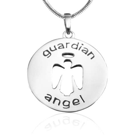 Personalised Guardian Angel Necklace 1 Sterling Silver The Handmade