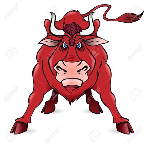 Cartoon Angry Bull Illustration On White Background Cartoon Drawings